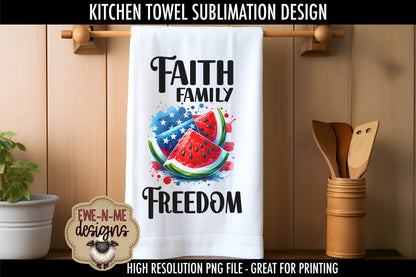 Patriotic Watermelons - Kitchen Towel Sublimation Designs