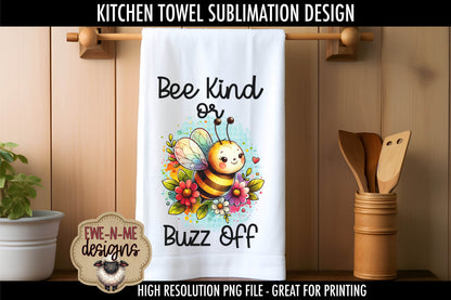 Cute Bees Bee Kind Bee Brave - Kitchen Towel Sublimation Designs