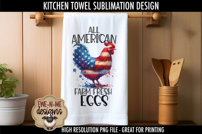 Patriotic Chickens - Kitchen Towel Sublimation Designs
