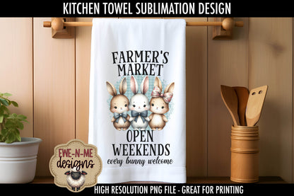 Three Cute Easter Bunnies - Kitchen Towel Sublimation Designs