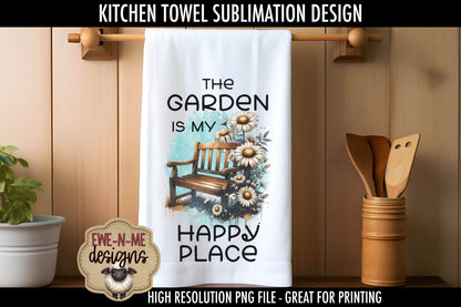 Garden Benches Daisy -  Kitchen Towel Sublimation Designs
