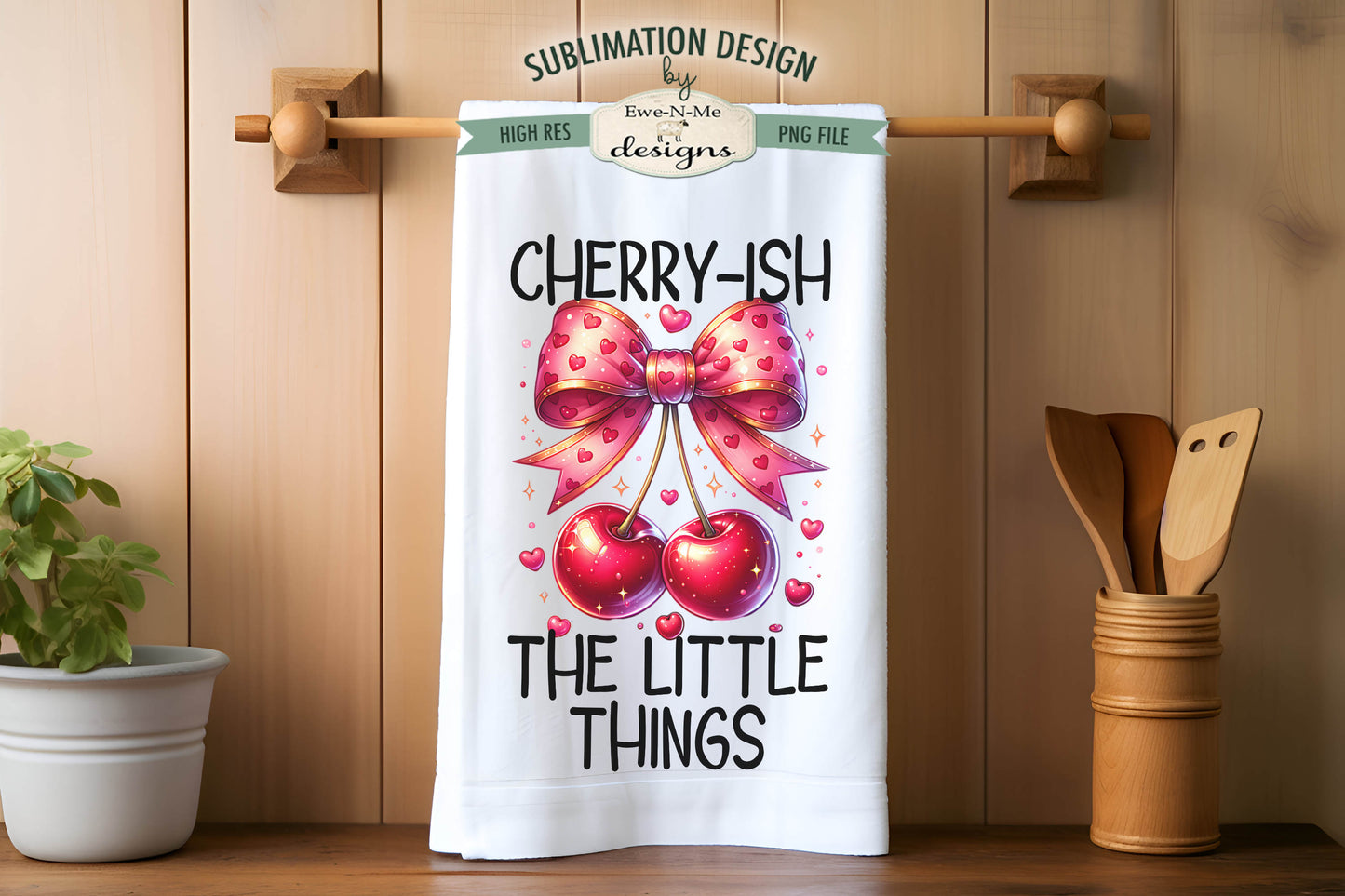 Love You Cherry Much - Kitchen Towel Sublimation Designs