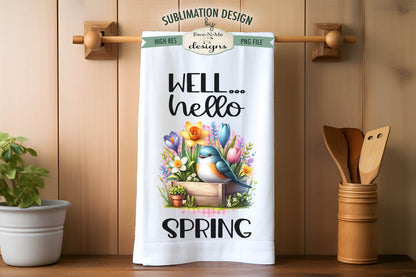 Spring Flowers and Birds - Kitchen Towel Sublimation Designs