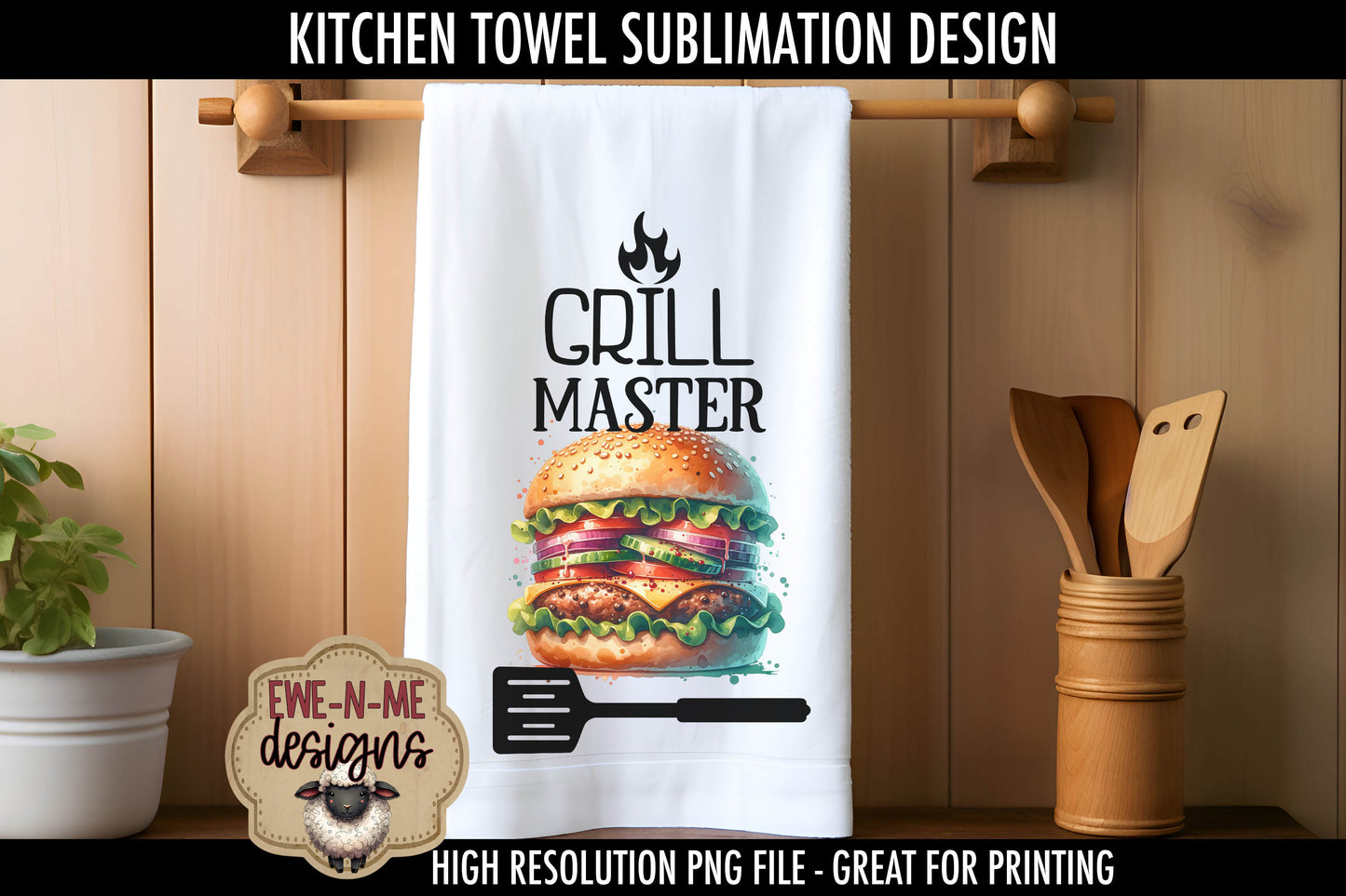 Grill Master Chillin Fathers Day - Kitchen Towel Sublimation Designs