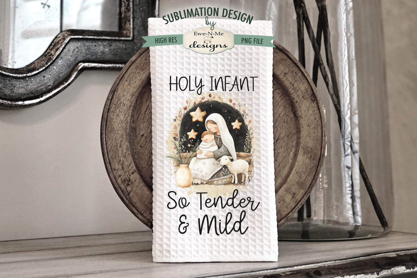 Nativity Silent Night Themed - Bundle of 5 - Kitchen Towel Sublimation Designs