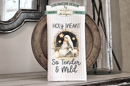 Nativity Silent Night Themed - Bundle of 5 - Kitchen Towel Sublimation Designs
