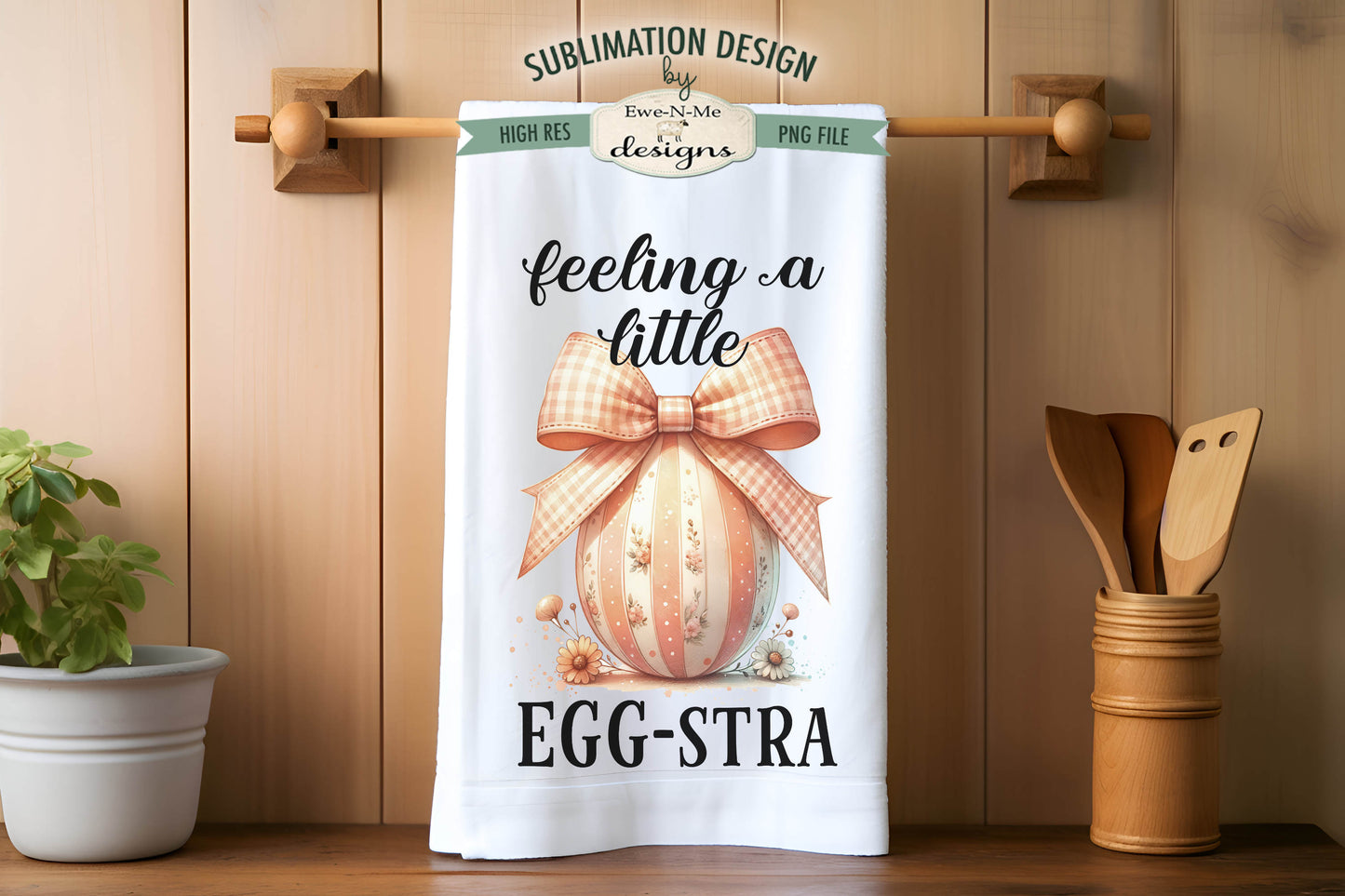 Easter Eggs with Coquette Bows - Kitchen Towel Sublimation Designs
