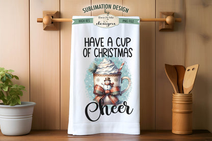 Christmas Cheer Snowman Mugs - Kitchen Towel Sublimation Designs