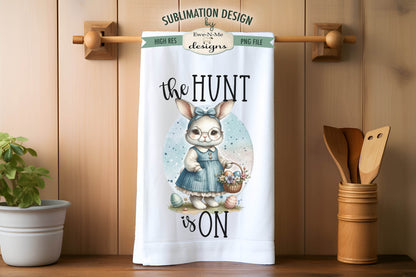 Vintage Easter Bunny Girls- Kitchen Towel Sublimation Designs