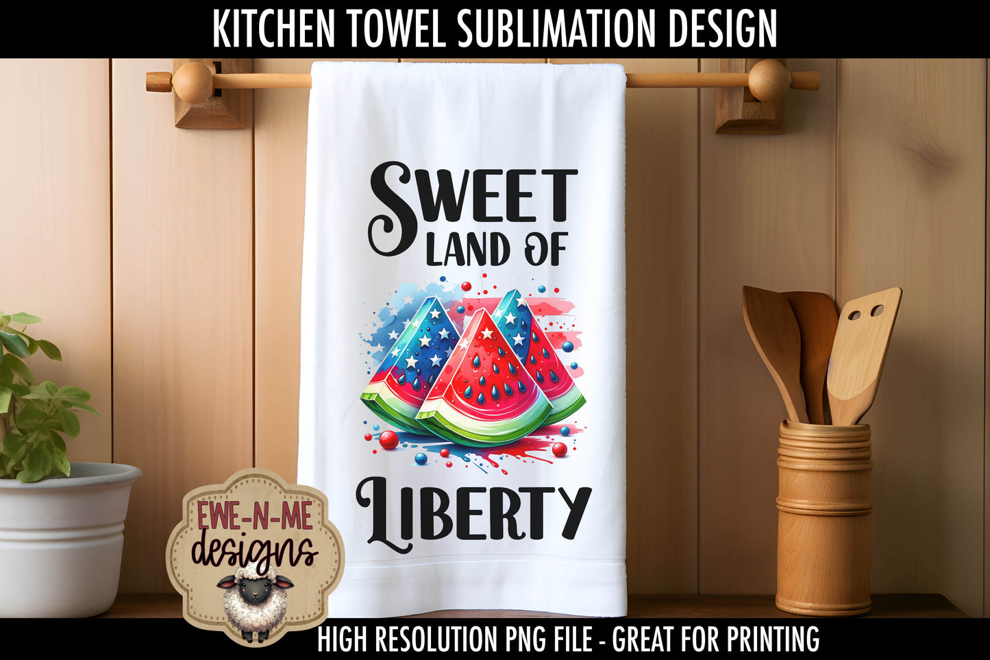 Patriotic Watermelons - Kitchen Towel Sublimation Designs