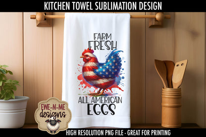Patriotic Chickens - Kitchen Towel Sublimation Designs