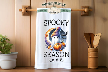 Halloween Ghost Spooky Season - Kitchen Towel Sublimation Designs