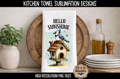 Birds and Bird Houses - Bundle of 5 - Kitchen Towel Sublimation Designs