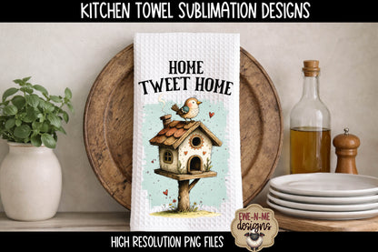 Birds and Bird Houses - Bundle of 5 - Kitchen Towel Sublimation Designs