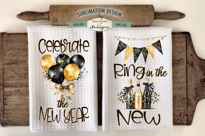 Celebrate the New Year - Kitchen Towel Sublimation Designs