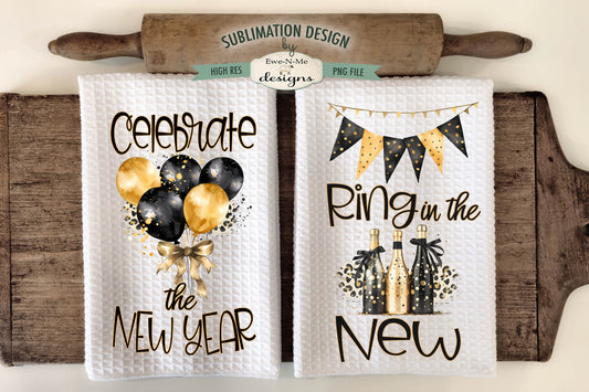 Celebrate the New Year - Kitchen Towel Sublimation Designs