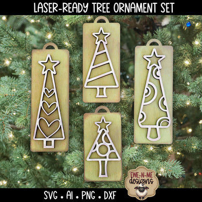 Christmas Tree Tag Ornaments | Laser Cut SVG Files