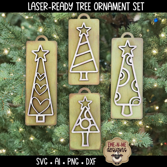 Christmas Tree Tag Ornaments | Laser Cut SVG Files