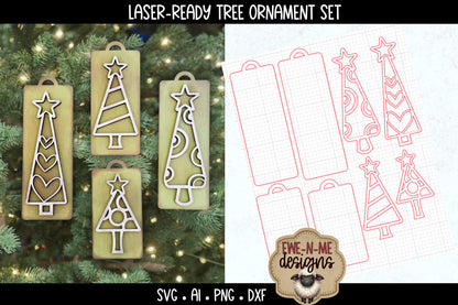 Christmas Tree Tag Ornaments | Laser Cut SVG Files