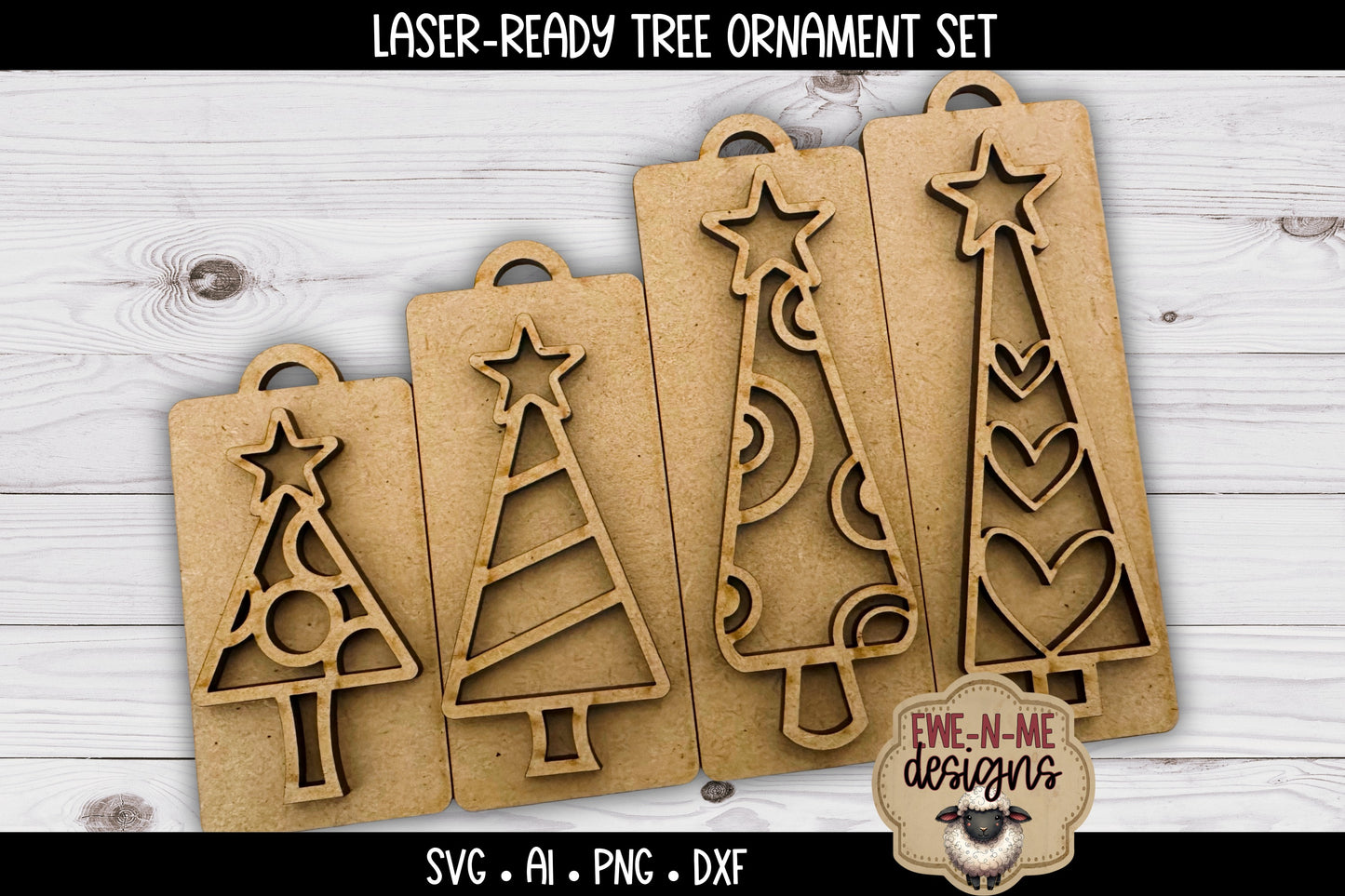 Christmas Tree Tag Ornaments | Laser Cut SVG Files