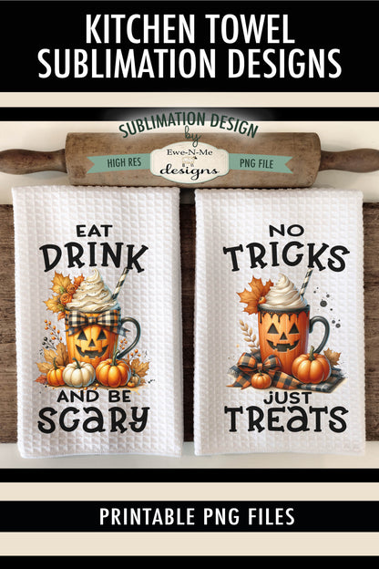 Jack O Lantern Mugs - Kitchen Towel Sublimation Designs