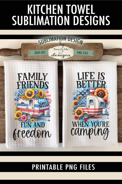 Patriotic Campers - Kitchen Towel Sublimation Designs
