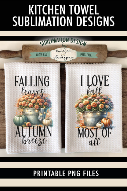 Fall Mums - Kitchen Towel Sublimation Designs