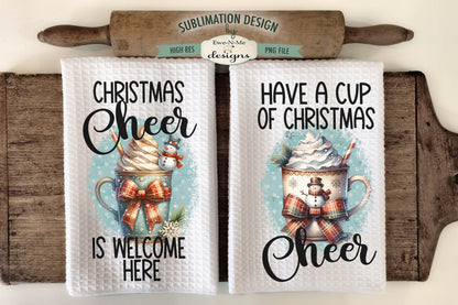 Holiday Snowmen #1 - Bundle of 16 - Kitchen Towel Sublimation Designs