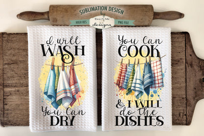 Towels on Clothesline - Kitchen Towel Sublimation Designs