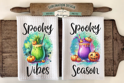 Halloween Cocktail Drinks - Kitchen Towel Sublimation Designs