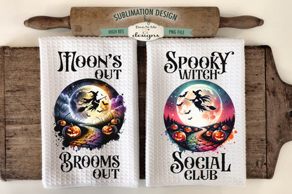 Halloween Witch Moon - Kitchen Towel Sublimation Designs