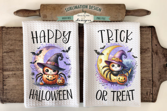 Cute Halloween Spiders - Kitchen Towel Sublimation Designs