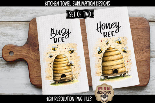 Bees and Bee Hives - Kitchen Towel Sublimation Designs