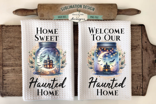 Haunted House Jars - Kitchen Towel Sublimation Designs