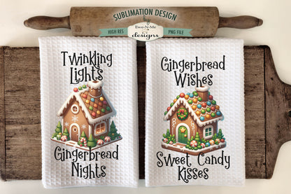 Gingerbread Houses - Kitchen Towel Sublimation Designs