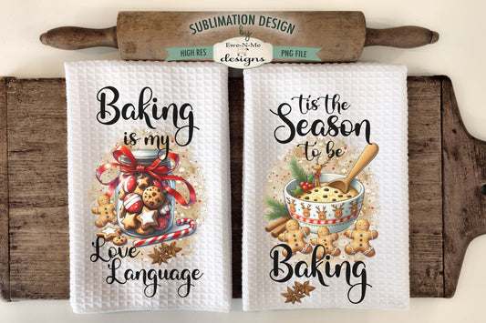 Christmas Baking - Kitchen Towel Sublimation Designs