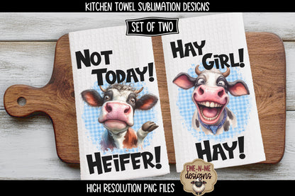 Funny Sassy Cows - Kitchen Towel Sublimation Designs