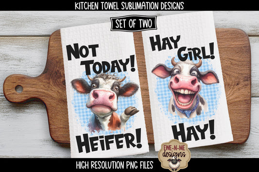 Funny Sassy Cows - Kitchen Towel Sublimation Designs