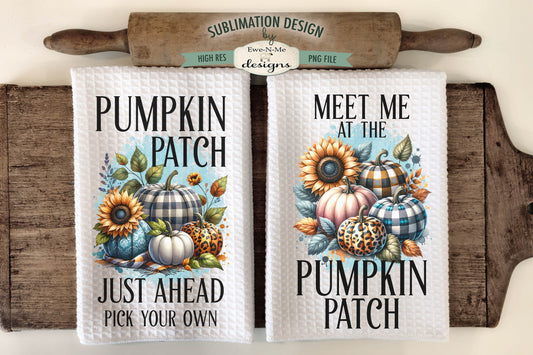 Plaid Pumpkin Patch - Kitchen Towel Sublimation Designs