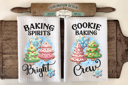 Christmas Cookie Baking Blue - Kitchen Towel Sublimation Designs