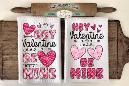 Valentine Be Mine with Doodle Letters - Kitchen Towel Sublimation Designs