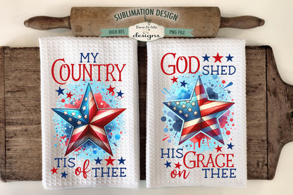 Patriotic Stars - Kitchen Towel Sublimation Designs