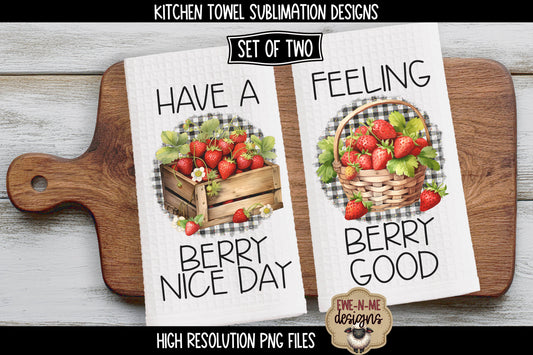 Strawberry Baskets - Kitchen Towel Sublimation Designs