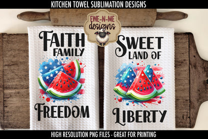 Patriotic Watermelons - Kitchen Towel Sublimation Designs