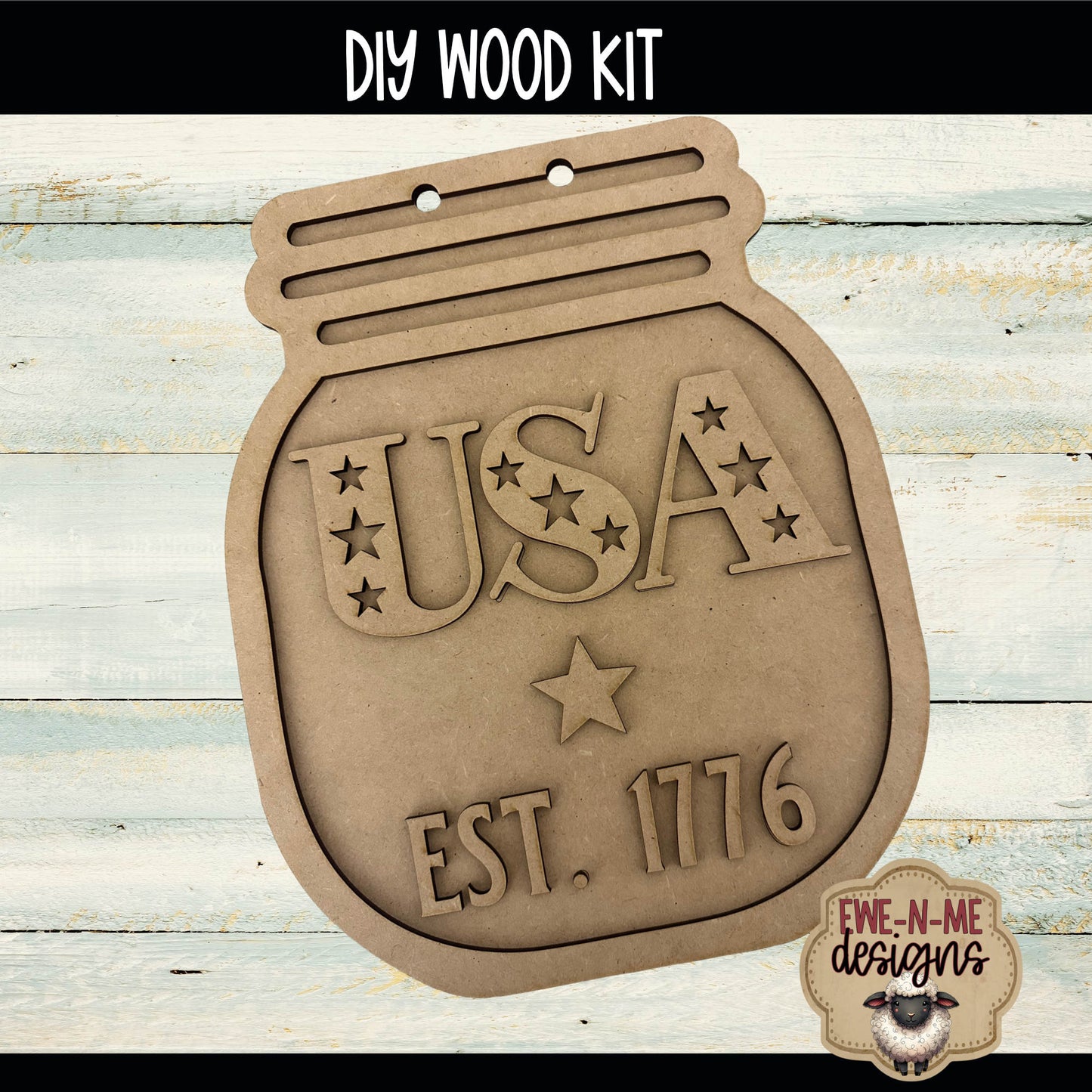 USA Mason Jar Sign | DIY WOOD KIT