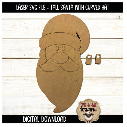 Tall Santa Face - Curved Hat | Laser Cut SVG File
