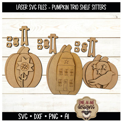 Primitive Pumpkin Shelf Sitter Trio | Laser Cut SVG Files