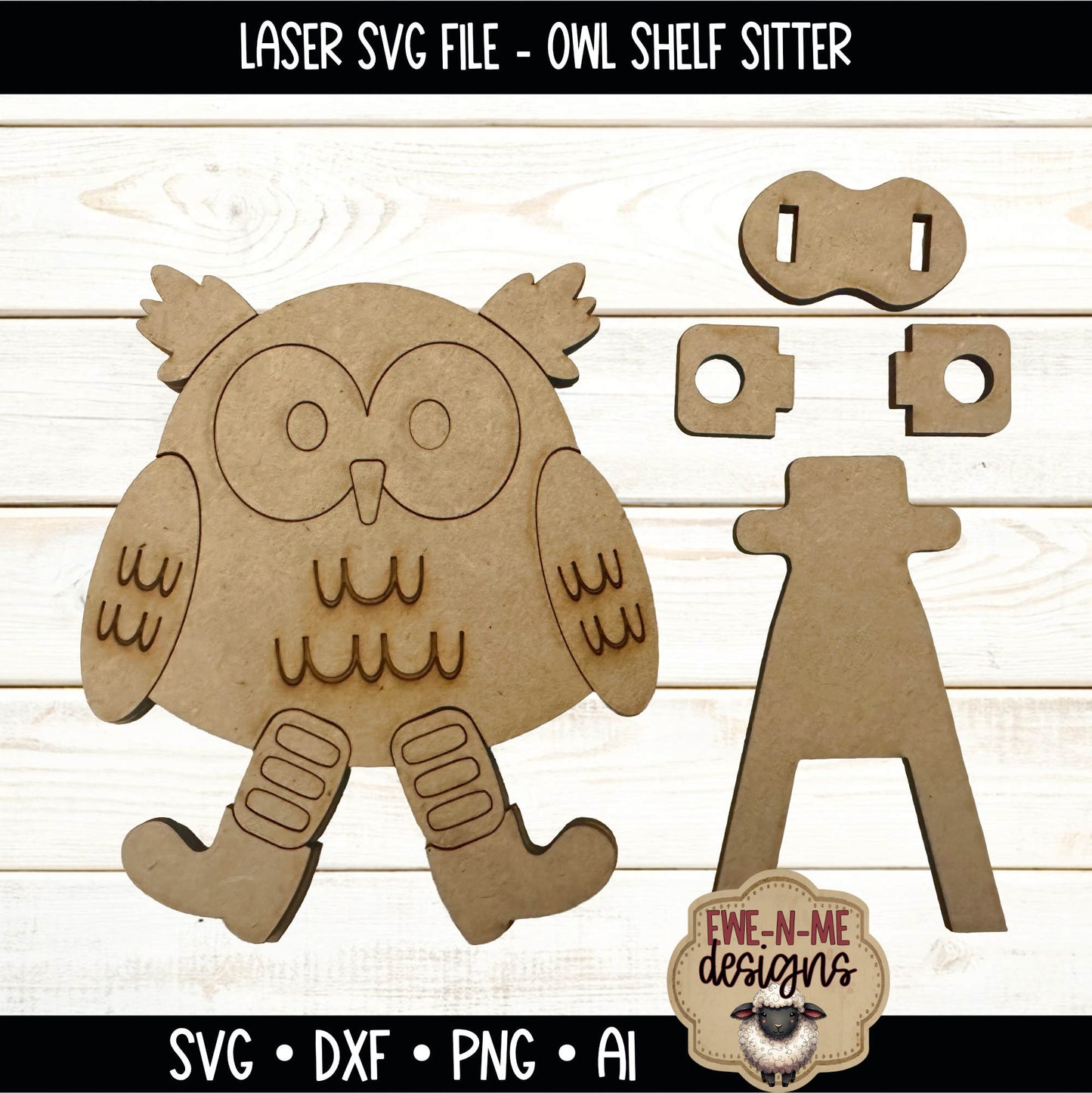 Layered Owl Shelf Sitter | Laser Cut SVG File