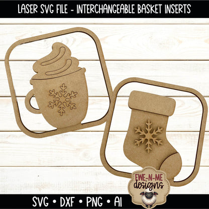 Interchangeable Tobacco Basket Inserts - Stocking Cocoa Mug | Laser Cut SVG File