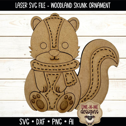 Woodland Skunk Ornament | Laser Cut SVG File